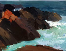 Rocks and Swirling Water by Edward Hopper