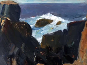 Rocks and Waves by Edward Hopper