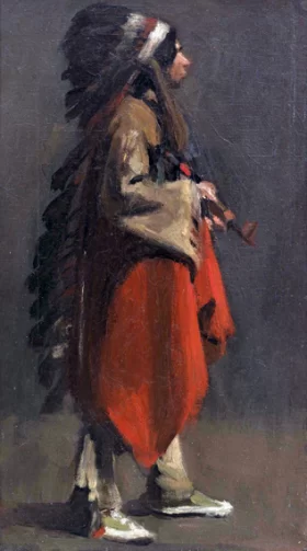 Standing Indian Chief 1901 by Edward Hopper