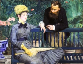 In the Conservatory 1879 by Edouard Manet
