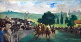 The Races at Longchamp 1866 by Edouard Manet