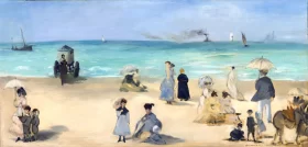 On the Beach, Boulogne-sur-Mer by Edouard Manet