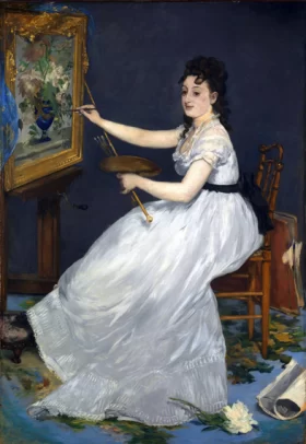 Portrait of Eva Gonzalés in Manet's studio 1870 by Edouard Manet