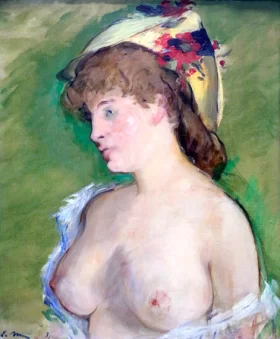 Blonde Woman with Bare Breasts 1872 by Edouard Manet