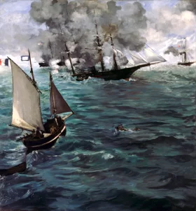 The Battle of the U.S.S. "Kearsarge" and the C.S.S. "Alabama" 1864 by Edouard Manet