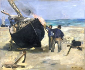 Tarring the Boat 1873 by Edouard Manet