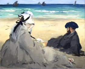 On the Beach 1873 by Edouard Manet