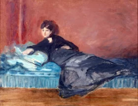 Woman Lying On Sofa 1873 by Edouard Manet