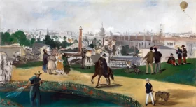 View of the Paris Universal Exhibition 1867 by Edouard Manet