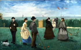 Croquet at Boulogne 1871 by Edouard Manet