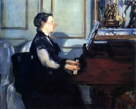 Suzanne Manet Playing the Piano by Edouard Manet