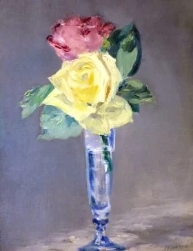 Roses in a Champagne Glass 1882 by Edouard Manet