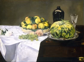 Still Life with Melon and Peaches 1866 by Edouard Manet