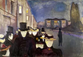 Evening On Karl Johan Street by Edvard Munch