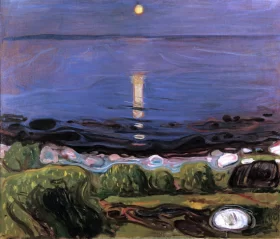 Summer Night By The Beach by Edvard Munch