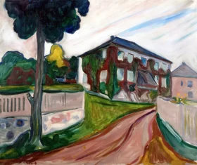 House With Red Virginia Creeper by Edvard Munch