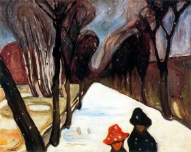 Snow Falling In The Lane by Edvard Munch