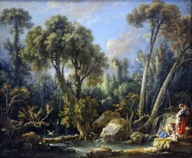 Laundresses in a landscape 1760 by Francois Boucher