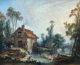 Landscape with a Watermill by Francois Boucher