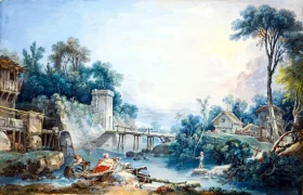Le Pont Rustique by Francois Boucher