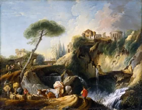 View of Tivoli with the Temple of Vesta by Francois Boucher