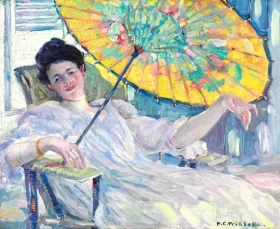 Woman With Parasol by Frederick Carl Frieseke