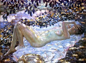Nude In Dappled Sunlight by Frederick Carl Frieseke