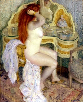 Nude Seated At Her Dressing Table by Frederick Carl Frieseke