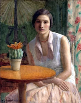 Portrait Of A Woman (With Cactus) by Frederick Carl Frieseke