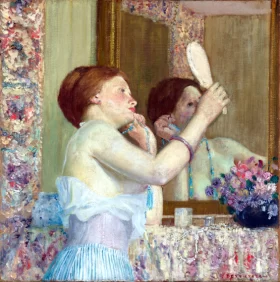 Woman With A Mirror by Frederick Carl Frieseke