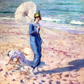 On The Beach (Girl In Blue) by Frederick Carl Frieseke