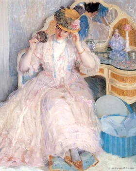 Lady Trying On A Hat by Frederick Carl Frieseke