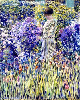 Lady In A Garden by Frederick Carl Frieseke