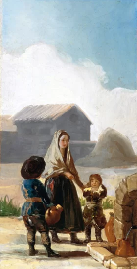 A woman and two children by a fountain 1786 by Francisco Goya