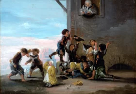 Children fighting for chestnuts by Francisco Goya