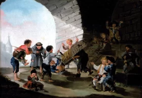 Children playing bulls by Francisco Goya