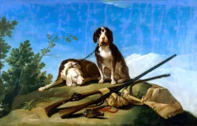Dogs and hunting gear 1776 by Francisco Goya