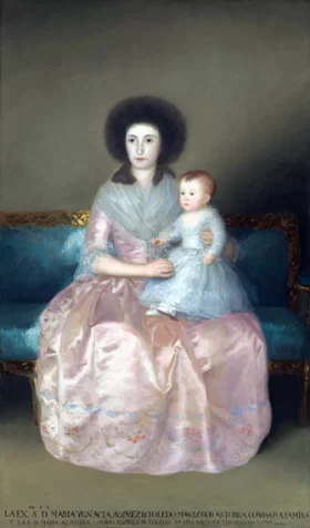 Condesa de Altamira and Her Daughter, María Agustina by Francisco Goya
