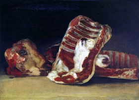 A Butcher's Counter by Francisco Goya