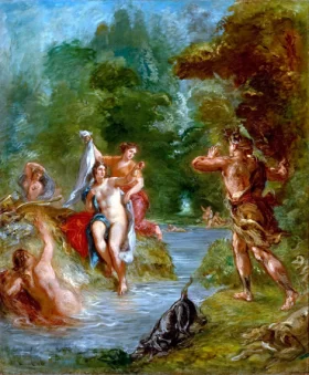 The Summer - Diana Surprised by Actaeon by Eugene Delacroix