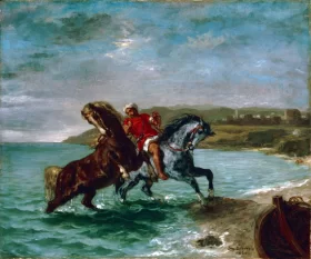 Horses Coming Out of the Sea 1860 by Eugene Delacroix