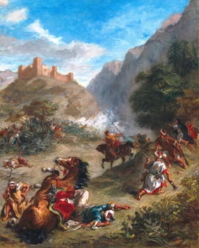 Arabs Skirmishing in the Mountains 1863 by Eugene Delacroix