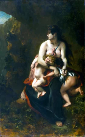 Medea About To Kill Her Children 1838-2 by Eugene Delacroix