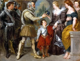 Henri Iv Conferring the Regency Upon Marie De' Medici by Eugene Delacroix