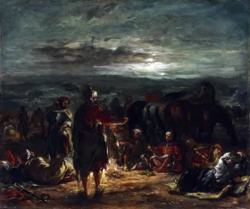 An Arab Camp at Night 1863 by Eugene Delacroix