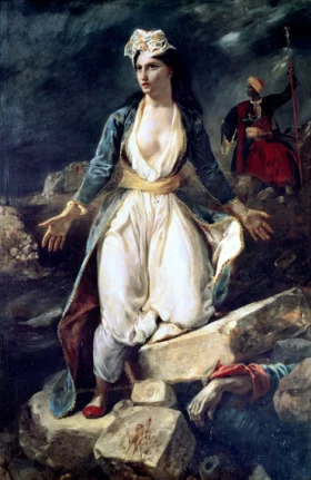 Greece Expiring on the Ruins of Missolonghi by Eugene Delacroix