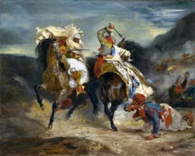 The Combat of the Giaour and Hassan 1826 by Eugene Delacroix