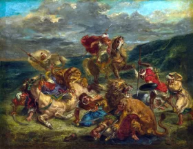 Lion Hunt by Eugene Delacroix