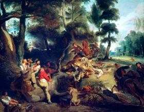 The Wild Boar Hunt by Eugene Delacroix