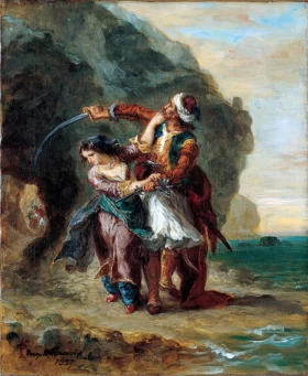 Selim and Zuleika 1857 by Eugene Delacroix